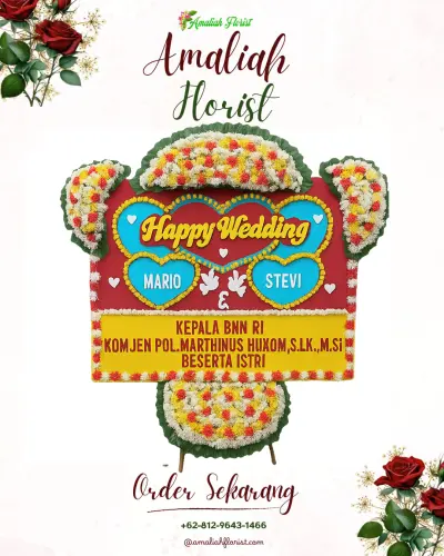 Karangan Papan Bunga Pernikahan di Baledu